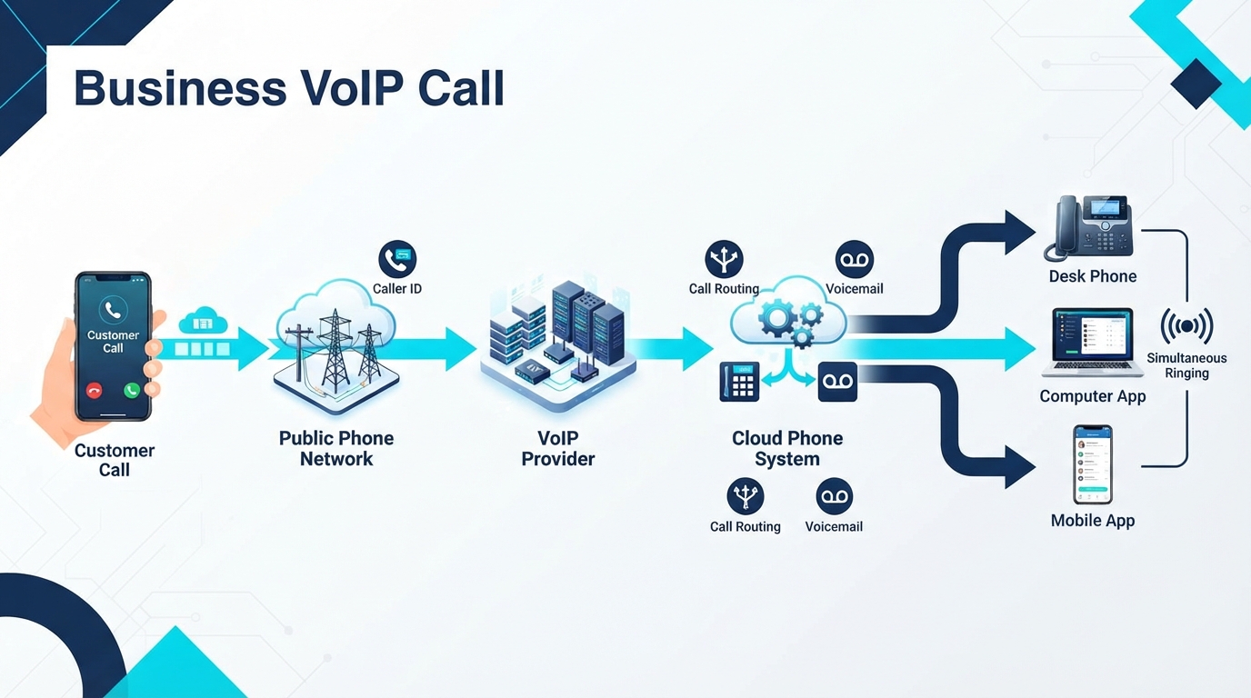 What is a VoIP number: software-routed number reaching multiple devices vs copper-bound landline
