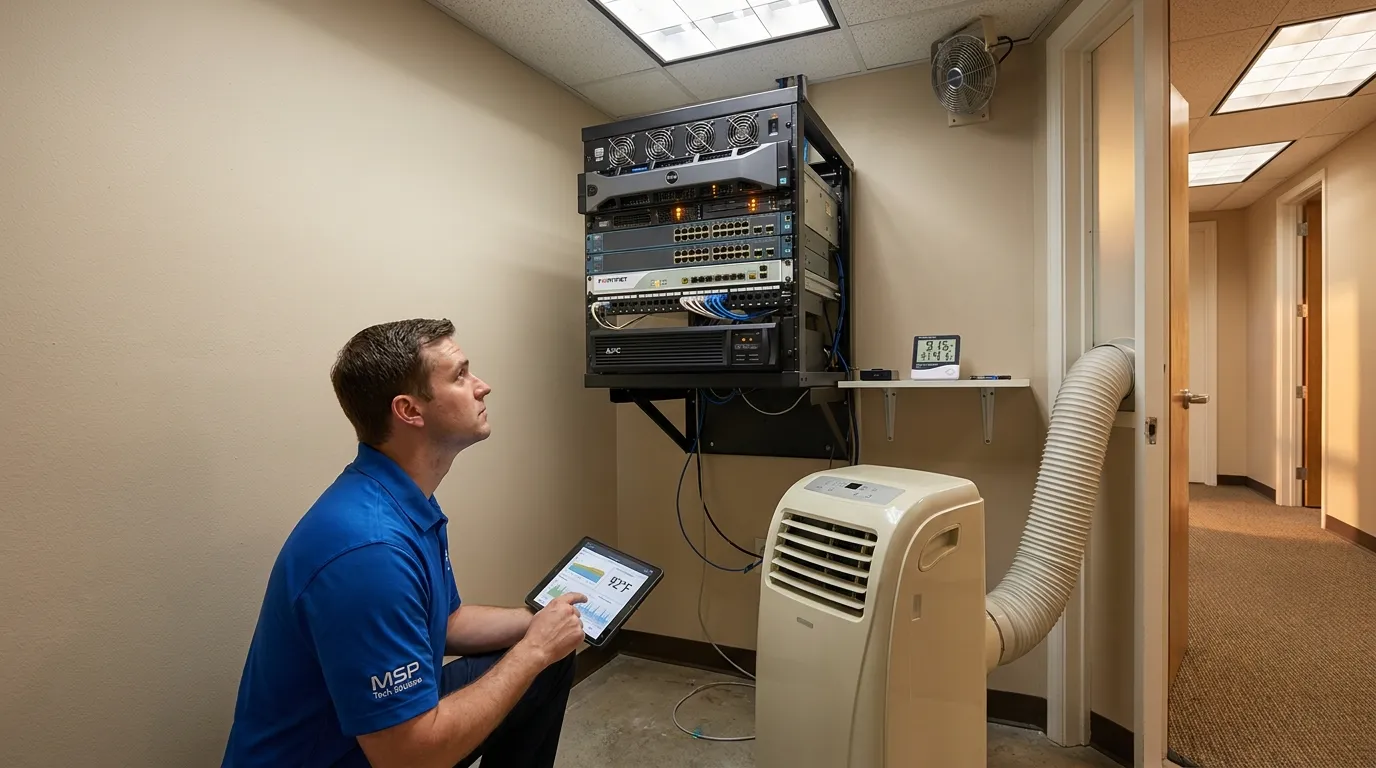 Technician_inspecting_overheated