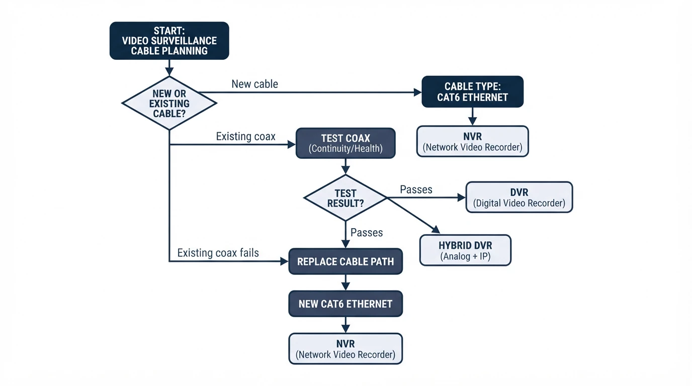 flowchart for choosing an NVR, DVR or hybrid recorder